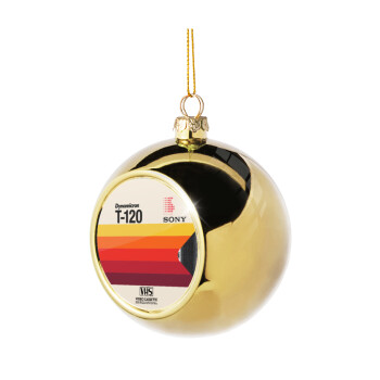 VHS sony dynamicron T-120, Golden Christmas tree ball ornament 8cm