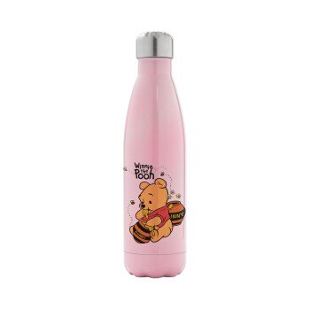 Winnie the Pooh, Metal mug thermos Pink Iridiscent (Stainless steel), double wall, 500ml