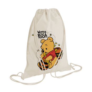 Winnie the Pooh, Backpack bag GYMBAG natural (28x40cm)