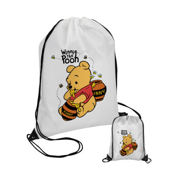 Winnie the Pooh, Τσάντα πουγκί με μαύρα κορδόνια (1 τεμάχιο)