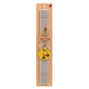 Winnie the Pooh, Easter Set, wooden keychain & scented Easter candle flat (30cm) (GRAY)