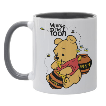 Winnie the Pooh, Mug colored grey, ceramic, 330ml