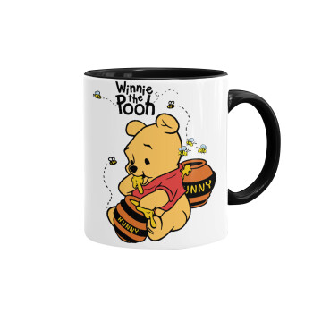 Winnie the Pooh, Mug colored black, ceramic, 330ml