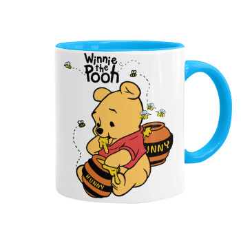 Winnie the Pooh, Mug colored light blue, ceramic, 330ml