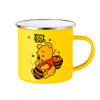 Winnie the Pooh, Κούπα Μεταλλική εμαγιέ Κίτρινη 360ml