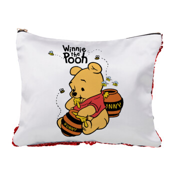 Winnie the Pooh, Red sequin cosmetic bag