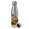 Metallic water bottle, stainless steel, 750ml