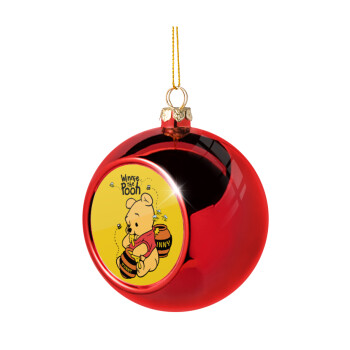 Winnie the Pooh, Christmas tree ball Red 8cm