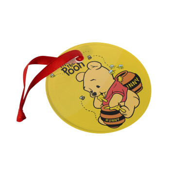 Winnie the Pooh, Χριστουγεννιάτικο στολίδι γυάλινο 9cm