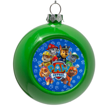 PAW patrol, Green Christmas tree ornament bauble 8cm