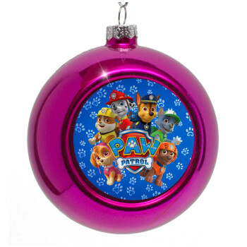 PAW patrol, Purple Christmas tree ornament bauble 8cm