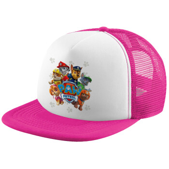 PAW patrol, Child's Soft Trucker Hat with Pink/White Mesh (POLYESTER, CHILD, ONE SIZE)