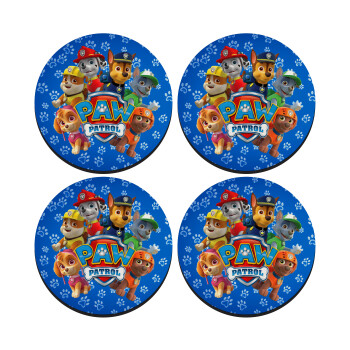 PAW patrol, SET of 4 round wooden coasters (9cm)