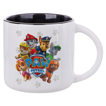 PAW patrol, τα κουτάβια, Κούπα κεραμική 400ml Λευκή/Μαύρη