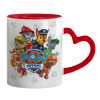 Mug heart red handle, ceramic, 330ml