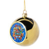 Golden Christmas tree ball ornament 8cm