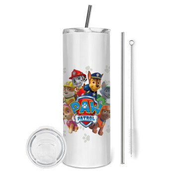 PAW patrol, Eco friendly stainless steel tumbler 600ml, with metal straw & cleaning brush