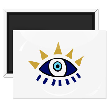 blue evil eye, Ορθογώνιο μαγνητάκι ψυγείου διάστασης 9x6cm