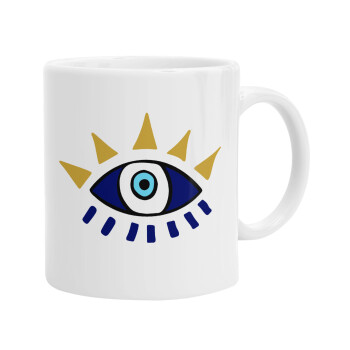 blue evil eye, Ceramic coffee mug, 330ml (1pcs)