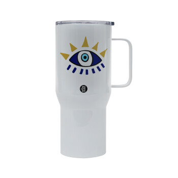 blue evil eye, Mega Stainless steel Tumbler with lid, double wall 750L