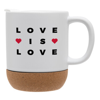 Love is Love, Ceramic coffee mug Cork (MAT), 330ml (1pcs)