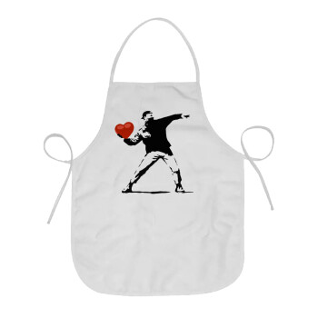 Banksy (The heart thrower), Chef Apron Short Full Length Adult (63x75cm)