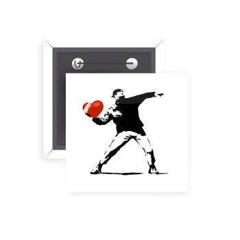 Banksy (The heart thrower), Κονκάρδα παραμάνα τετράγωνη 5x5cm