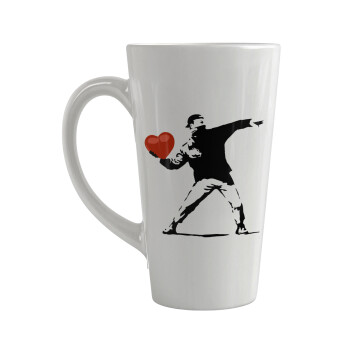 Banksy (The heart thrower), Κούπα κωνική Latte Μεγάλη, κεραμική, 450ml