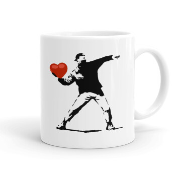 Banksy (The heart thrower), Ceramic coffee mug, 330ml (1pcs)