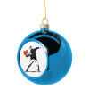 Blue Christmas tree ball ornament 8cm