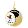 Golden Christmas tree ball ornament 8cm