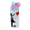 Children's hot water bottle, stainless steel, with safety straw, Pink/BlueCiel (360ml) BPA FREE