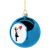 Blue Christmas tree ball ornament 8cm