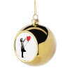 Golden Christmas tree ball ornament 8cm