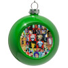 Green Christmas tree ornament bauble 8cm