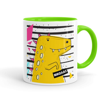 t-rex , Mug colored light green, ceramic, 330ml