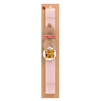 Simba, lion king, Easter Set, wooden keychain & scented flat Easter candle (30cm) (PINK)