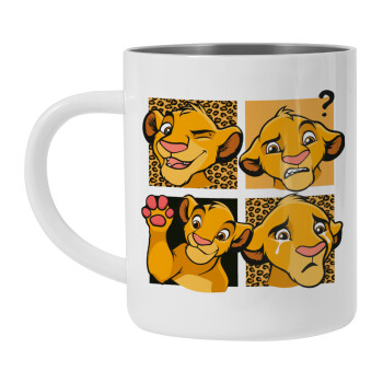 Simba, lion king, Mug Stainless steel double wall 450ml