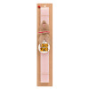 Easter Set, wooden keychain & scented flat Easter candle (30cm) (PINK)