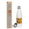 Easter candle, metallic white thermos bottle (500ml) & aromatic flat candle (30cm) (GRAY)