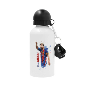 Lionel Messi, Metal water bottle, White, aluminum 500ml