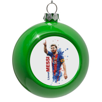 Lionel Messi, Green Christmas tree ornament bauble 8cm