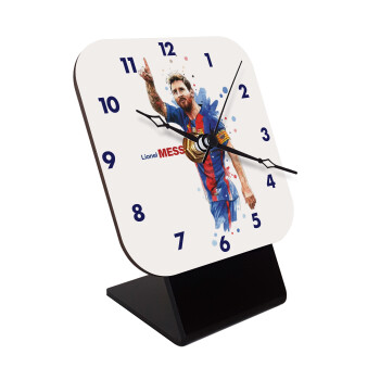 Lionel Messi, Quartz Wooden table clock with hands (10cm)
