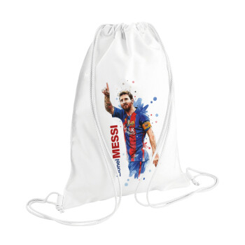 Lionel Messi, Backpack pouch GYMBAG white (28x40cm)