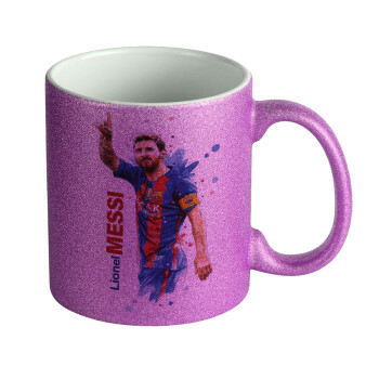 Lionel Messi, Κούπα Μωβ Glitter που γυαλίζει, κεραμική, 330ml