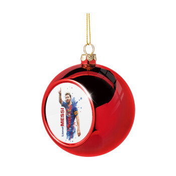 Lionel Messi, Christmas tree ball Red 8cm