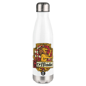 Gryffindor, Harry potter, Metal mug thermos White (Stainless steel), double wall, 500ml