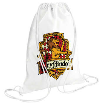 Gryffindor, Harry potter, Backpack pouch GYMBAG white (28x40cm)