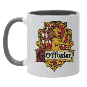 Gryffindor, Harry potter, Κούπα χρωματιστή γκρι, κεραμική, 330ml