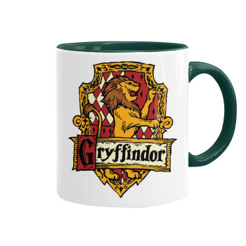 Gryffindor, Harry potter, Κούπα χρωματιστή πράσινη, κεραμική, 330ml